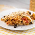 Riža sa patlidžanom i paradajzom zapečena u pećnici