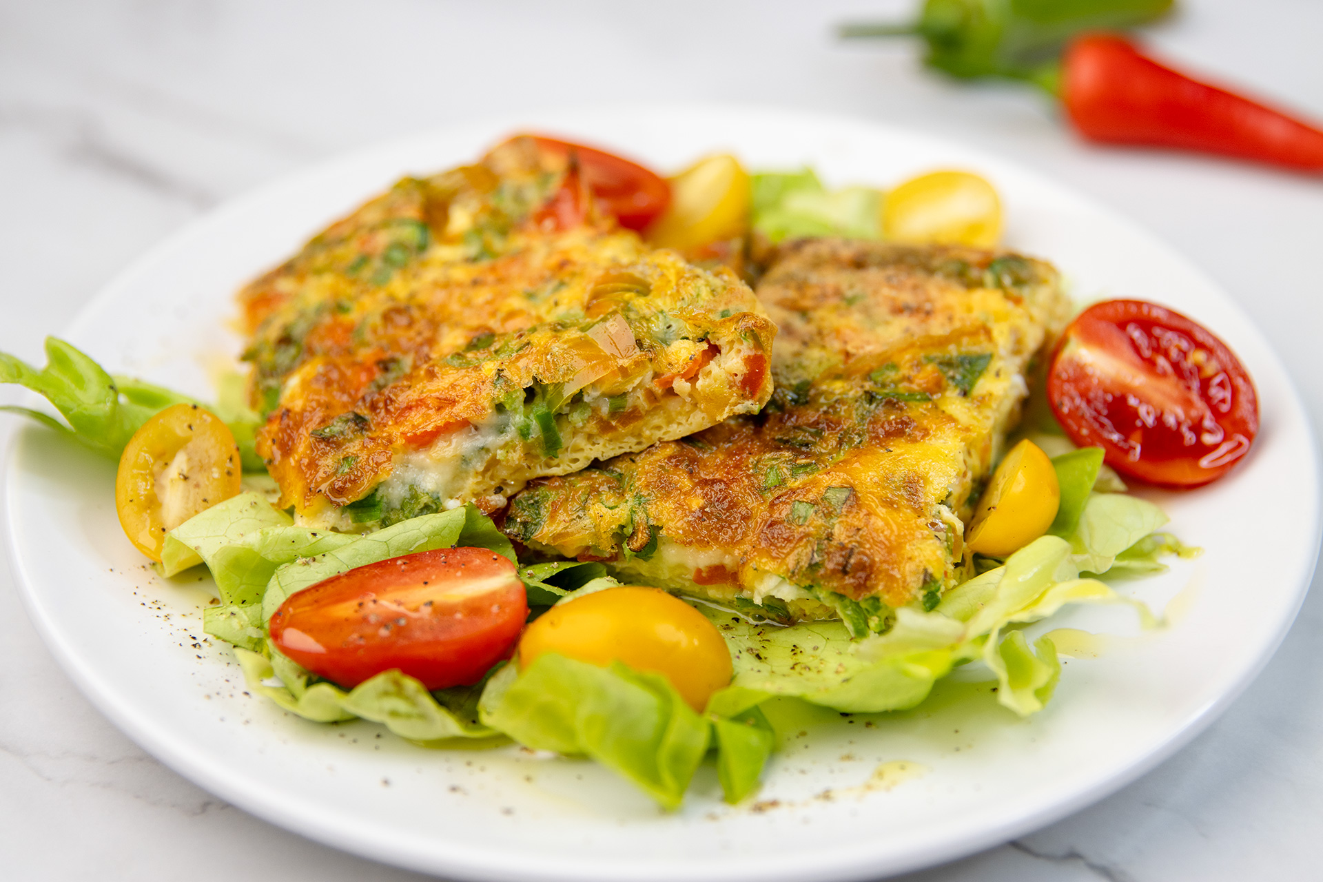 Omlet iz friteze na vrući zrak